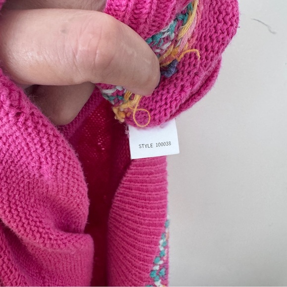 American Vintage Cottage Core Knit Handmade Pink Sweater Costal Grandma - Picture 8 of 10